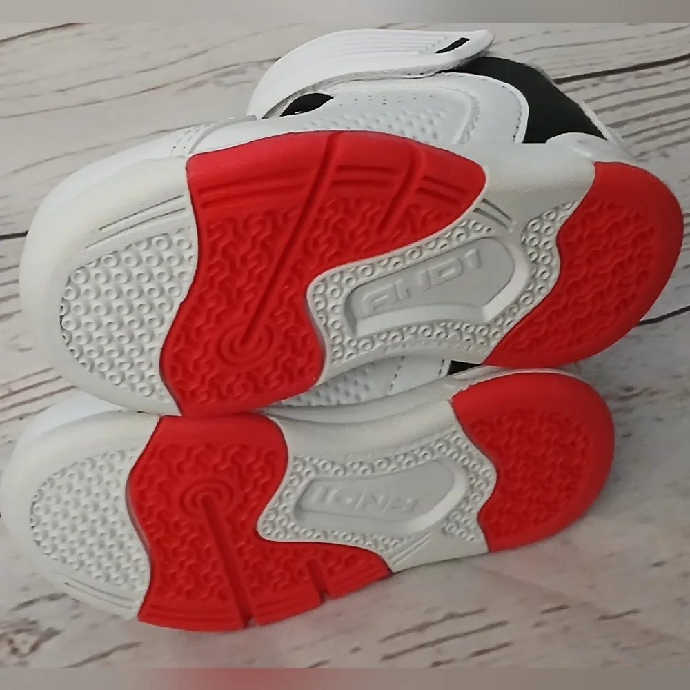 And1 major infant adaptive footwear shoes sneakers white, black, red size 5